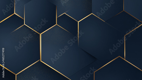 Hexagon pattern with gold accents