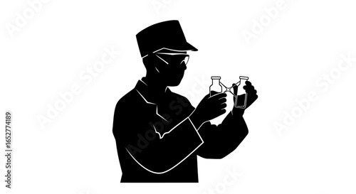 transparent background scientist silhouette isolated vector for design projects