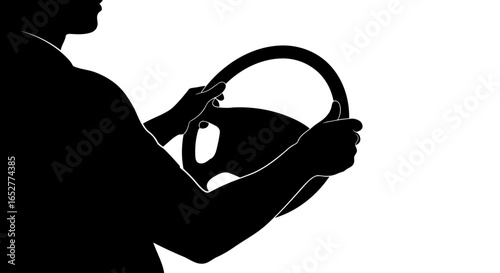 transparent background silhouette hands gripping steering wheel for design projects