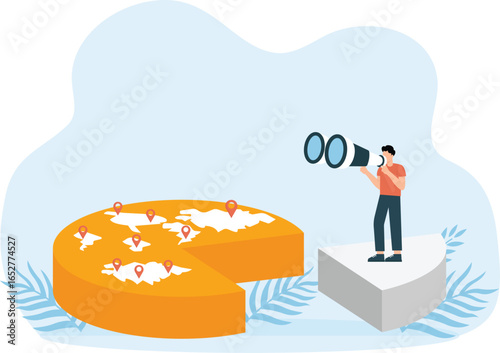Businessman related to the share market, Business infographic share of the market, Market share business concept

