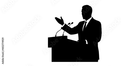 transparent background speaker silhouette isolated vector for presentations