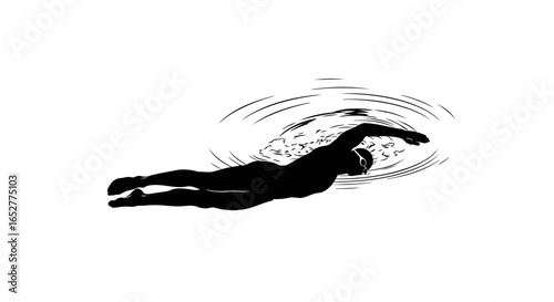 transparent background swimmer silhouette perfect for website design