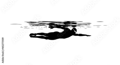 transparent background swimmer silhouette isolated vector graphic for design