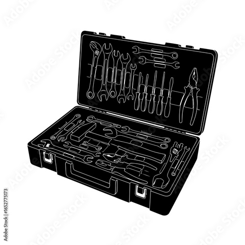 transparent background tool kit illustration isolated open toolbox for design projects