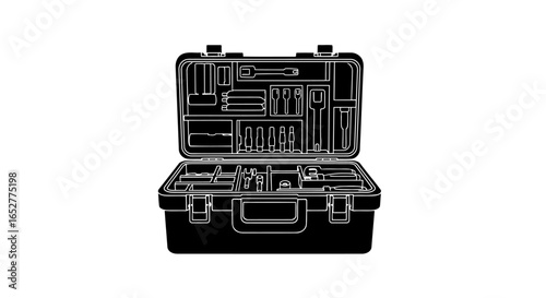 transparent background toolkit isolated vector illustration of open tool box