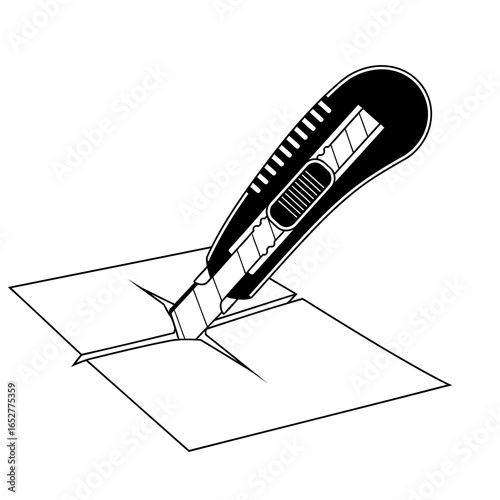 transparent background utility knife illustration perfect for packaging design