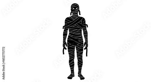 transparent mummy silhouette isolated halloween costume design