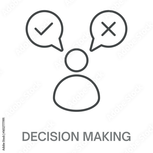Decision Making Simple Style Design Outline Symbol Illustration