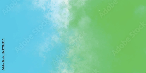Watercolor gradient design with blue and green hues depicting soft blended colors in a creative artistic composition for modern visuals