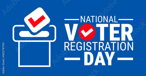 National Voter registration day background, banner, card or poster design template is observed every year during September, to raise awareness about the mission. Vector illustration.