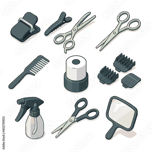 Icon shears clip strip blending clips essentials styling cape sectioning vector handheld