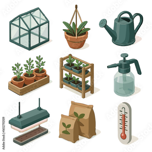 Tray icon planter essentials icons can vector herb glass seedling greenhouse watering