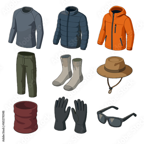 Socks layer base hiking icon insulated waterproof gear icons brimmed vector gaiter