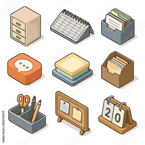 Board planner vector language card icons calendar folder sorter icon tray file