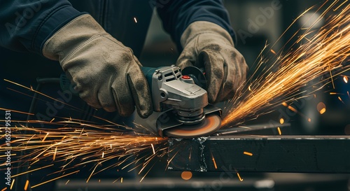 sparks from a grinder