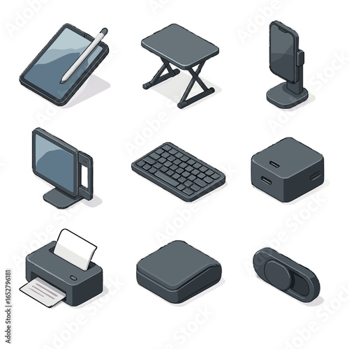 Cushion vector tablet phone holder icon workstation mobile desk stylus screen extender