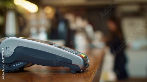Contactless Credit Card Payment at Point of Sale Terminal.