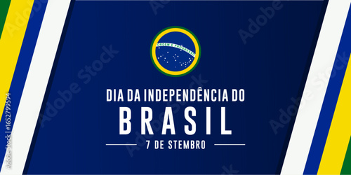 Brazil Independence Day Background Design. Translation : September 7th, Brazil Independence Day. Vector Illustrations. Great for banners, posters, cards and social media posts.