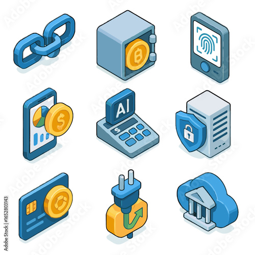 Pad smart mobile verification icon finance cloud vector coin vault icons ai