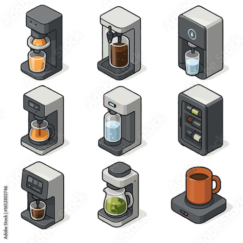 Water beverage vector infusion smart cooler tea drink icon mug brew