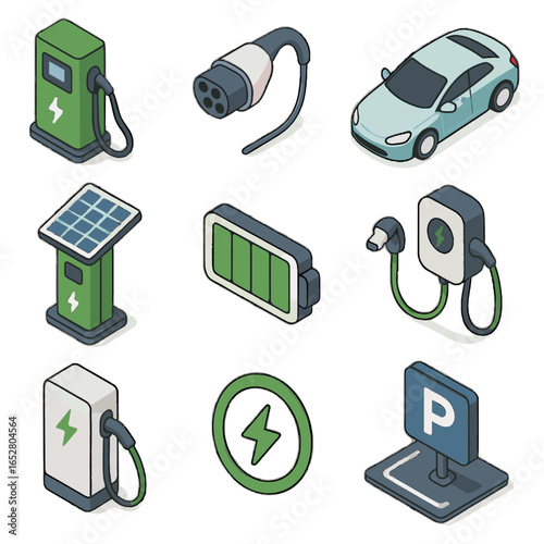 Electric fast station icon battery charger vector icons sign home vehicle ev