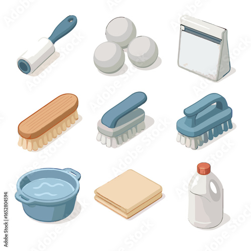 Clothing scrubber wool fabric brush lint icons care mesh roller clips icon