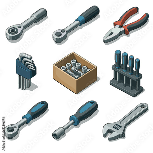 Wrench mechanical box hex pliers icon vector bolt screwdriver tools adjustable icons