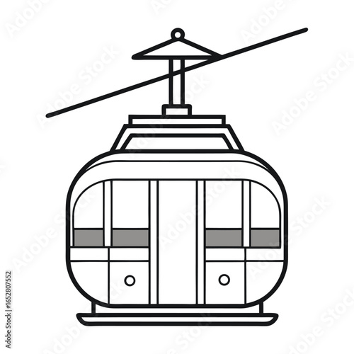 old tram on white background