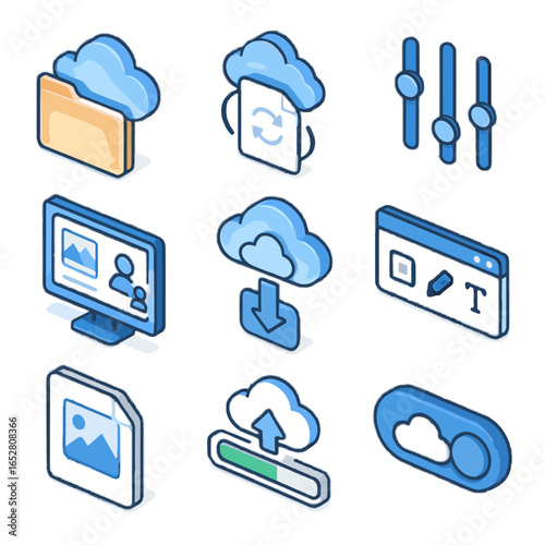 Vector preview toolbar editing icons icon cloud toggle adjustment file image sync