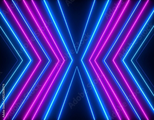 Neon lines converging