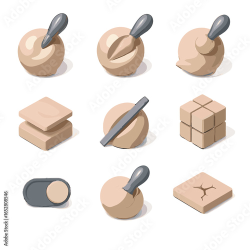 Move toggle carve icon flatten vector tools voxel clay plane inflate dynamic
