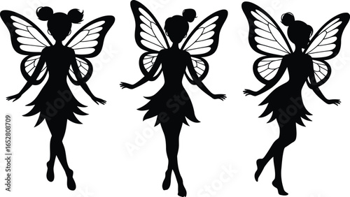 Fairy Silhouettes: Magical and Whimsical Fantasy Characters for Creative Crafts, Design, and Decorations
