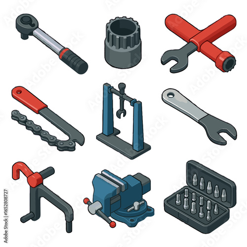 Derailleur vise icon bike stand chain advanced set vector bracket bit wrench