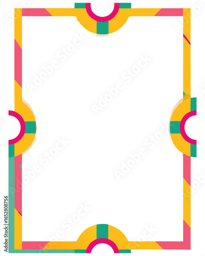 A simple, bright graphic border suitable for poster design, with light colors and plenty of white space.