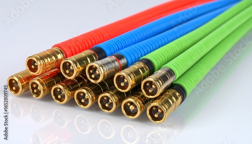 Colorful cables clustered together