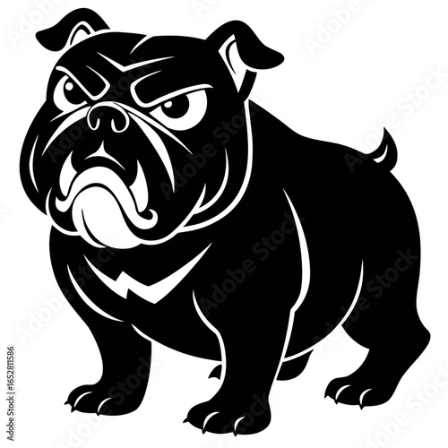 angry bulldog cartoon  comic expression  white bac (1).eps