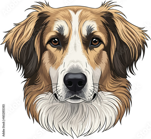 Armant (Egyptian Sheepdog) dog face headshot portrait illustration