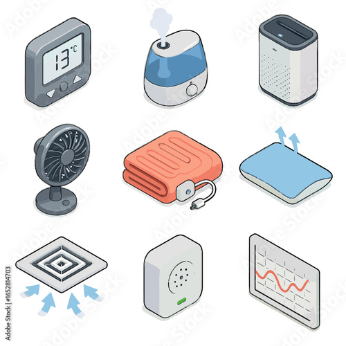 Cool control bedroom air fan vent icon chart climate vector sensor heated