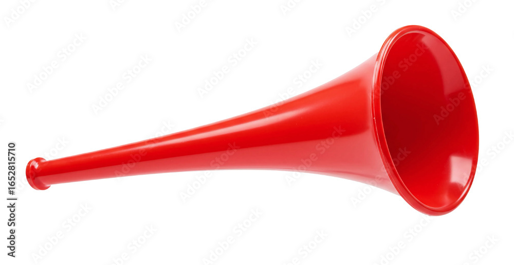 © PNG Stock - Red vuvuzela trumpet football fan isolated on transparent cutout background, cut out, png © PNG Stock - Red vuvuzela trumpet football fan isolated on transparent cutout background, cut out, png