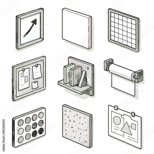Icon sketch studio vector reference icons zone layout board palette paper art