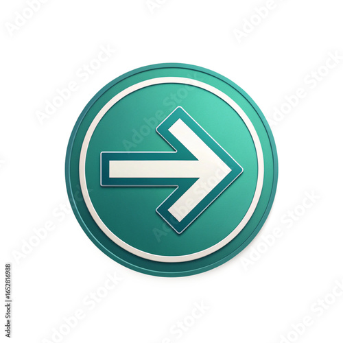 Blue arrow in circle—clean symbol indicating direction or forward movement, Parking sign on a white background, parking sign isolated on white, Arrow icon.