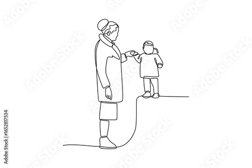 simple continuous line draw of a baby sitter teach a children how to walk. Baby sitter minimalist concept, Baby sitter activity, simple line.