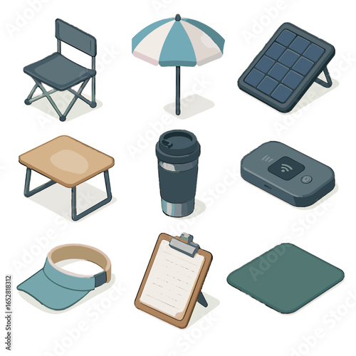 Icons desk icon vector visor outdoor shade chair ground folding mat