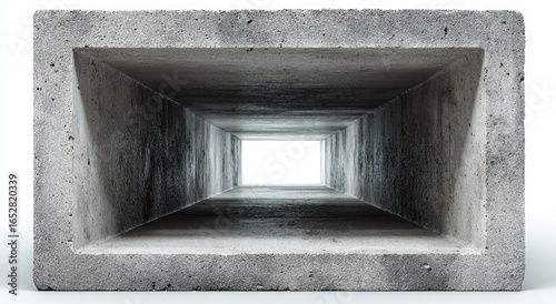 Fototapeta Naklejka Na Ścianę i Meble -  Concrete tunnel section, perspective view