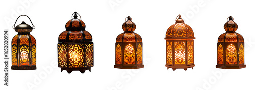 Lantern collection set of png on transparent background