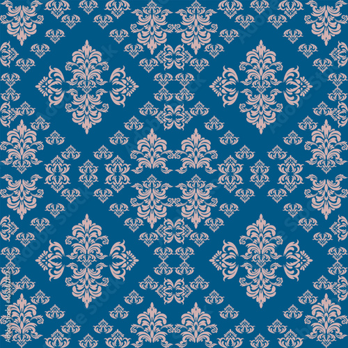 Classic Damask Seamless
Pattern - Vector Illustration for Elegant Textile
Design,Damask,Jacquard loom, Brocade, Satin weave,ethnic, geometric, textile, fabric, motif, retro