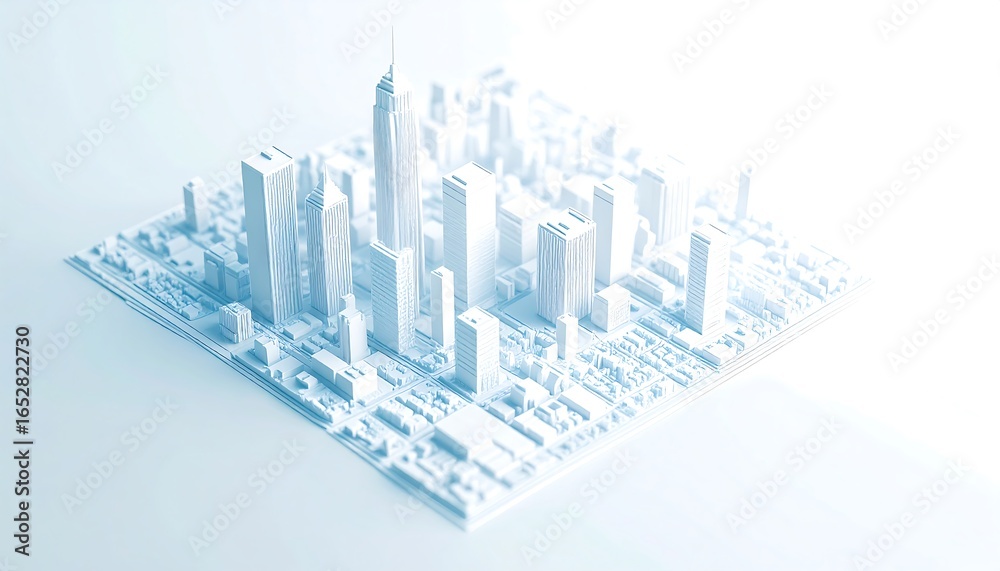 Fototapeta premium 3D model of a city
