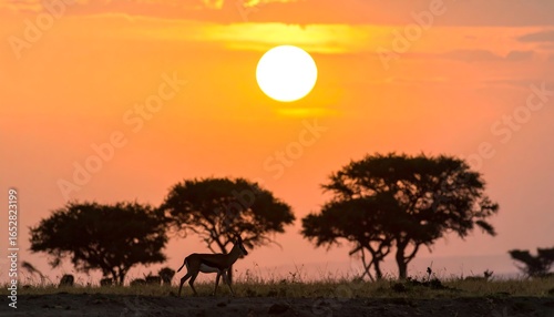 Sunrise over African savanna