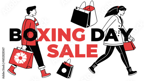 Boxing day sale event deals and offers for christmas shopping holiday season promotional advertisement