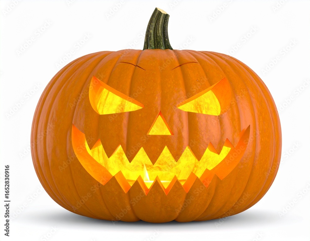 Fototapeta premium Carved pumpkin with an evil face